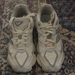 New Balance Off-White and Gray Athletic Shoes